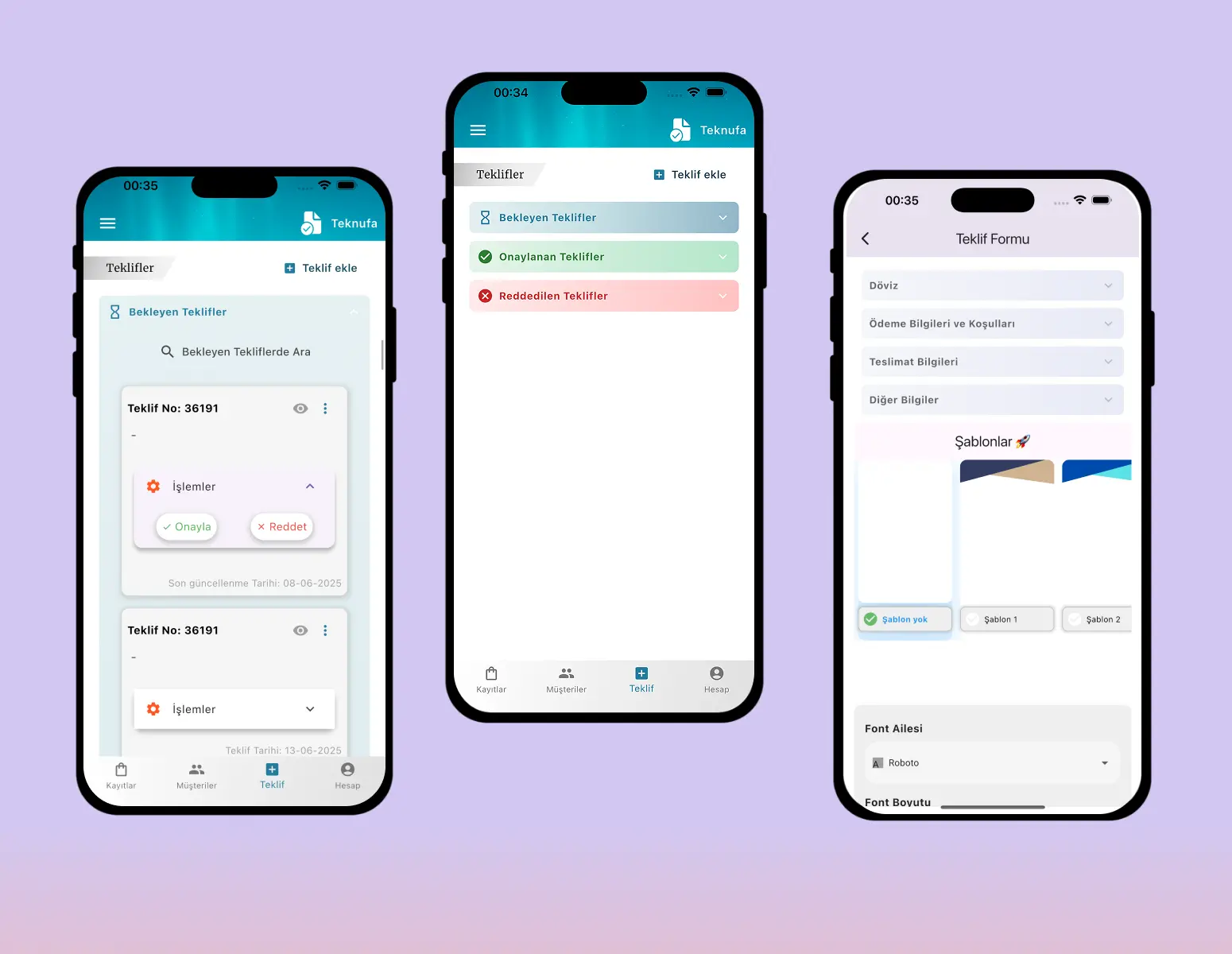 Teknufa Teklif uygulaması