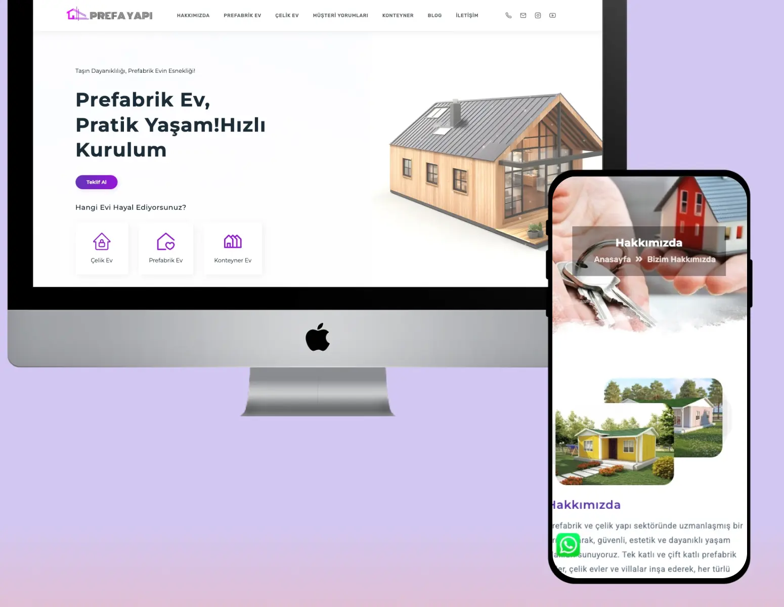 Prefabrik Ev Firmasına Özel Web Sitesi Tasarımı